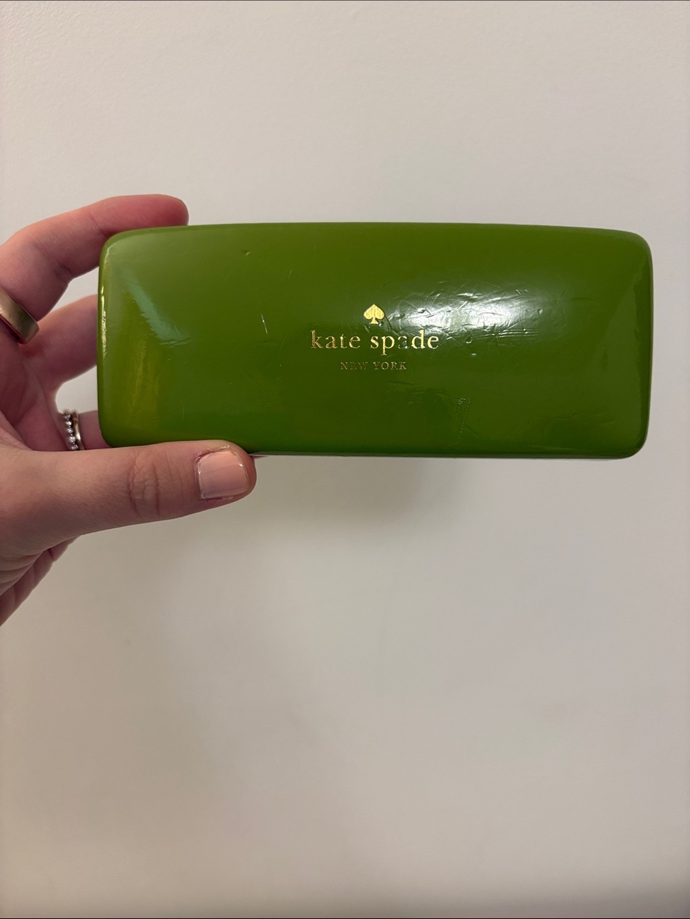 kate spade Green and Turquoise Eyeglass Case with Eye Graphic